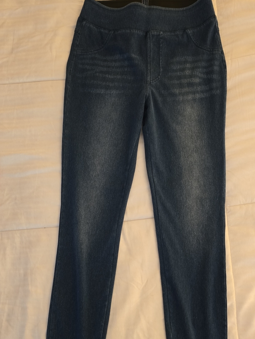Dark Wash Pull-On Jeggings - Stretch Denim Look